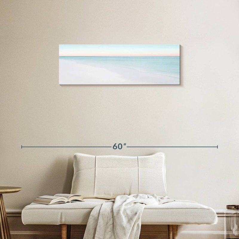 Lever de soleil au bord de la plage, H 12 po x l 36 po