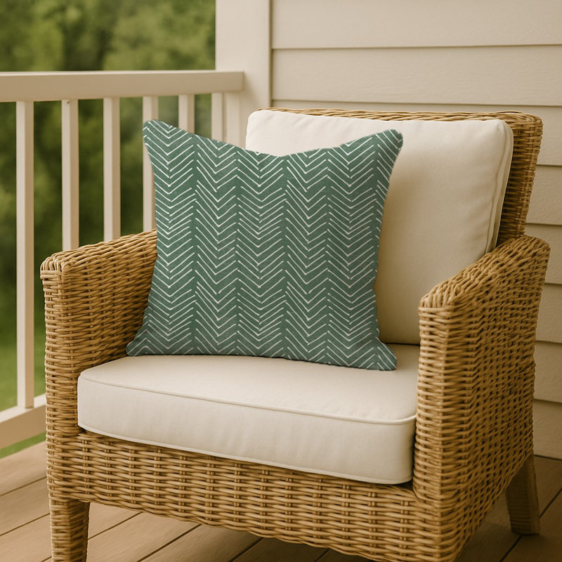  Housse et insert de coussin extérieur Scribble 14, 16 po x 16 po, Vert