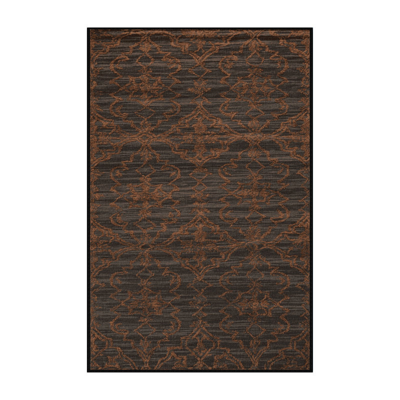 Machine Washable Trellis Brown Area Rug, Rectangle 8' x 10'