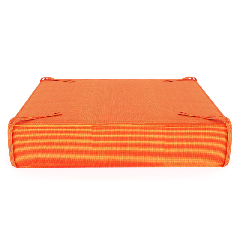 Sunbrella® Outdoor Ottoman Cushion, Sunbrella Upholstery Tangerine Sunbrella® Canvas