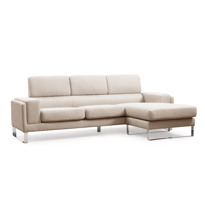 Bettysue Upholstered L-Shaped Sectional Reversible, Beige