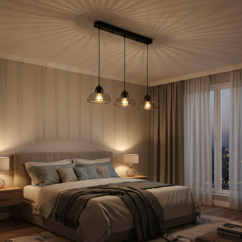Luminaire suspendu en métal 3 lumières Aurelius
