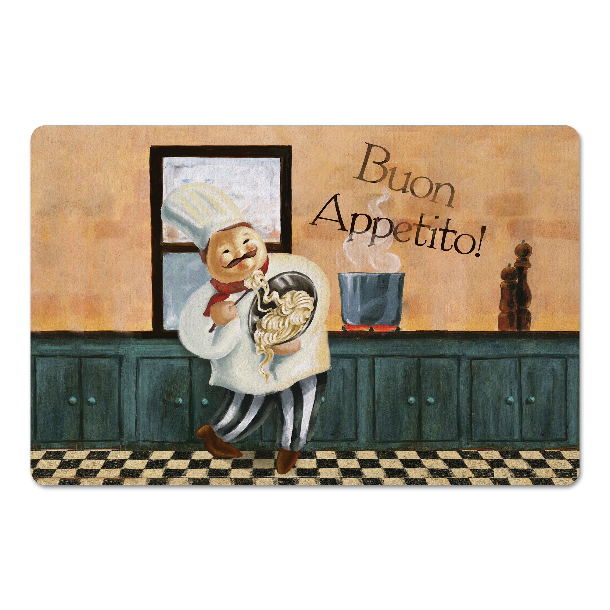 cartoon long non-slip kitchen mat cover