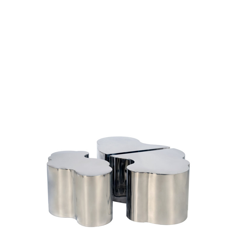 Tables basses Jessamin Free Form Bunching, Argent argent