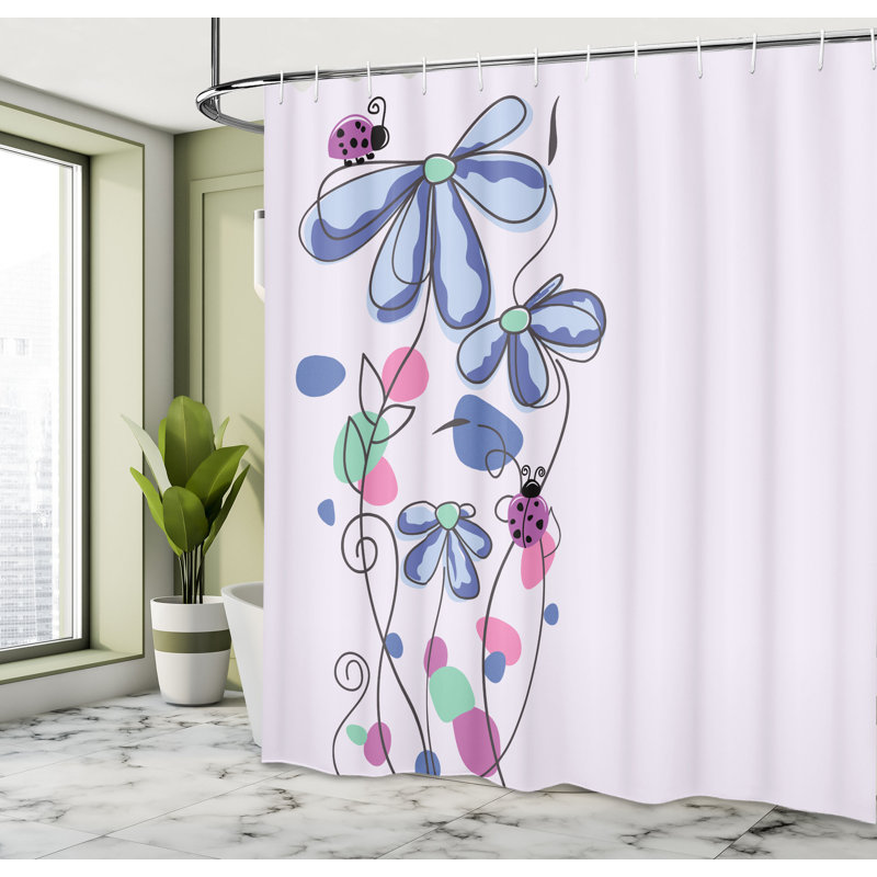 Ensemble de rideau de douche Kids, H 69 po x l 84 po, Bleu plafond