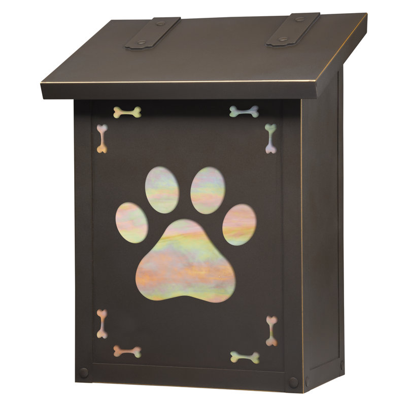 Boîte aux lettres murale Dog Paw, Bronze architectural, Or irisé
