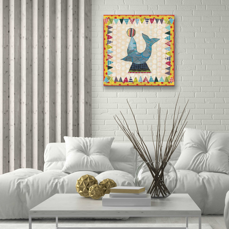 «Circus Fun III» par Courtney Prahl, art mural en verre acrylique, H 24 po x l 24 po x P 0,2 po