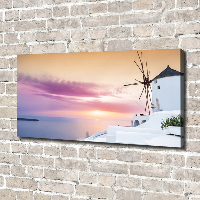 Santorini Greece - Wrapped Canvas Print, No Frame, 70cm H x 140cm W