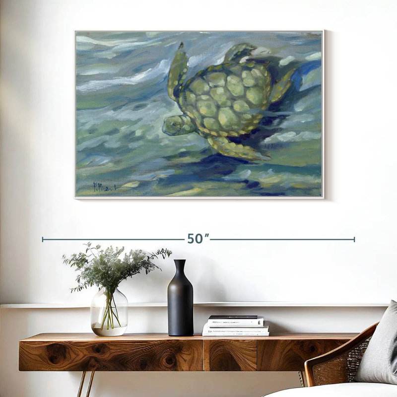Tortue de mer East Point, Cadre flottant blanc, 40 po x 27 po