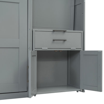 Lit escamotable mural avec placard, tiroirs et bureau Murphy