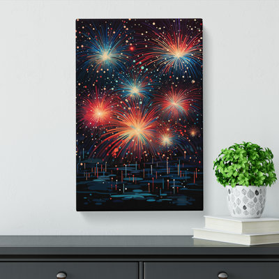 Fireworks Geometric - Wrapped Canvas