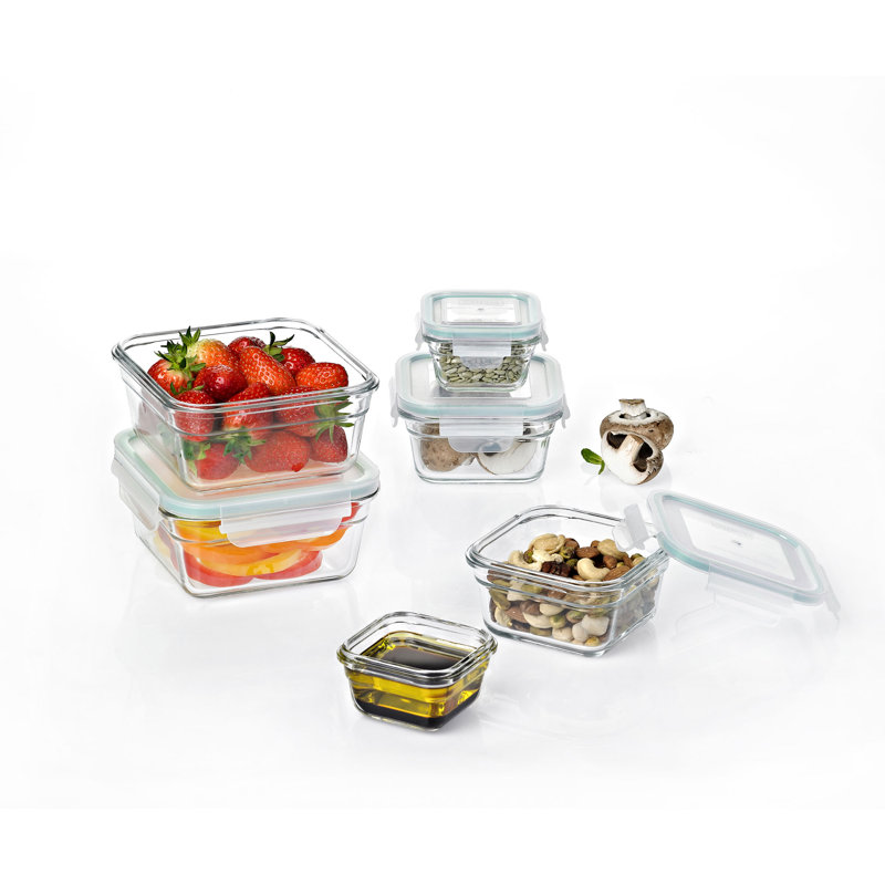 Clear Glass 12-Piece Food Storage Jar Set