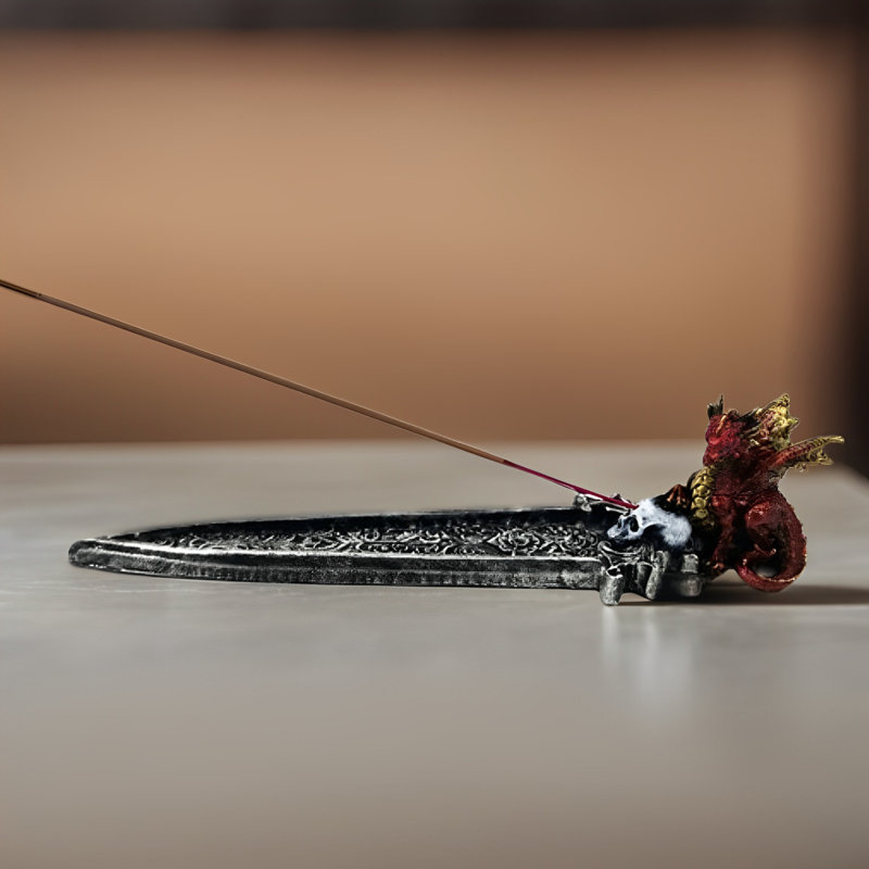 9"W Red Dragon Incense Burner