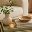 Koi 3pc Nested Serving Tray Set, Faux Shagreen Texture, Sage Green Wood