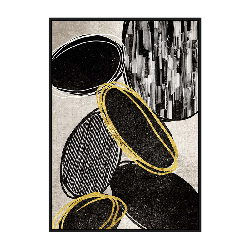 Arles Black - Single Picture Frame Print on Canvas