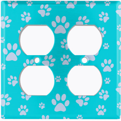 Patterned 2 - Gang Duplex Outlet Standard Wall Plate
