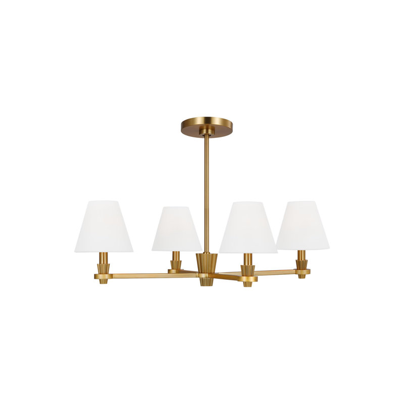 Paisley 4 - Light Chandelier, Burnished Brass