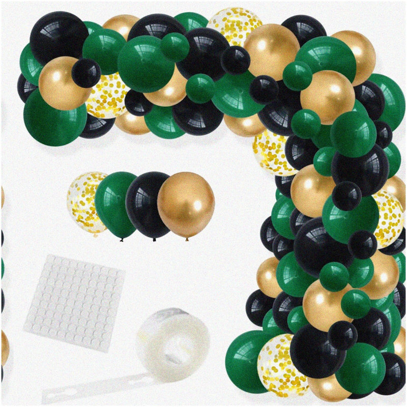 Gold & Black 80th Birthday Tablecloth Trio 54x108 inches