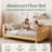 Low Profile Kids Platform Bed with Safety Rails, Removable Guardrail Toddler Bed Frame, Wood Slat Support, Natural, Full-1292489132-1292489135