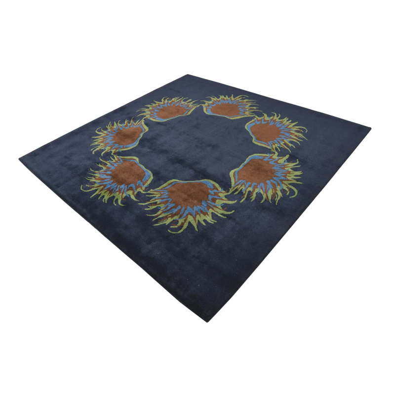 Tapis carré bleu marine Orlando