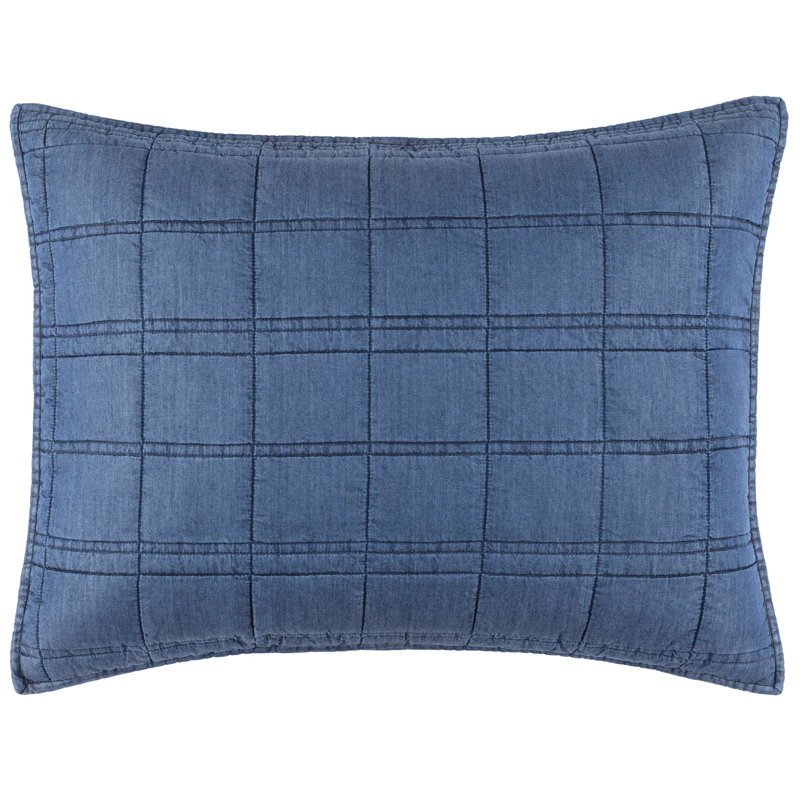 Atlas Denim Quilted Sham, Standard