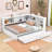 Full Size Metal Daybed with Twin Trundle, Storage, and USB Ports-1473659998