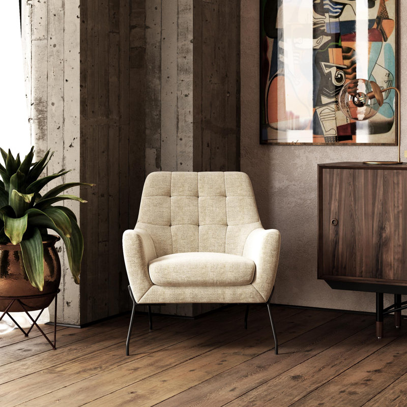 Leann Upholstered Accent Chair, Beige