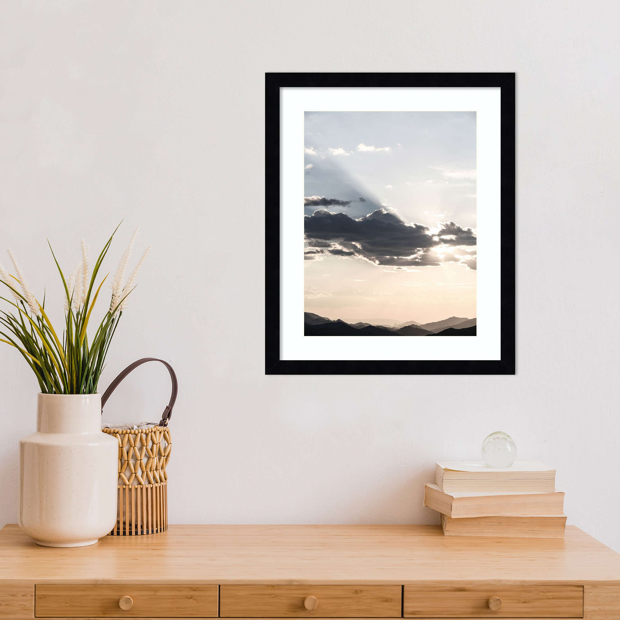 Sonstraal Sunset by Shot by Clint Wood Framed Wall Art Print, 17" H x 14" W, Black 