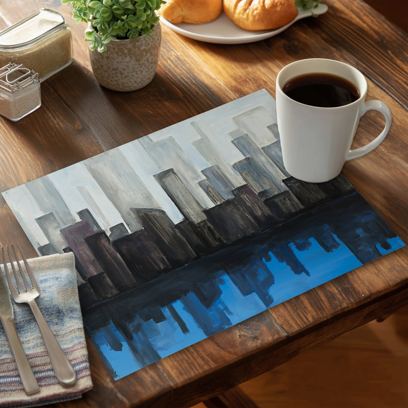 Vue d'un napperon en polyester Blue City | Home Decor Essential