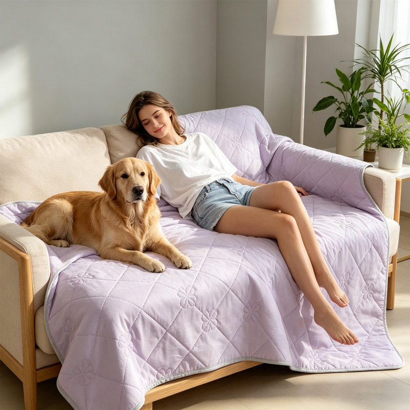 Reversible Cooling Blanket for Summer, Cool Touch Comforter for Camping Mats, Pets ,Quick Drying, 230cm x 200cm, Purple