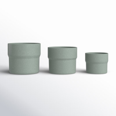 Mushroom Set of Three Ceramic Planters - 10" x 10" x 9"