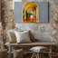 Toile «A Bright and Inviting Interior Scene Doté d'une porte», art mural encadré par une arche blanche épurée menant à une toile spacieuse-111565193