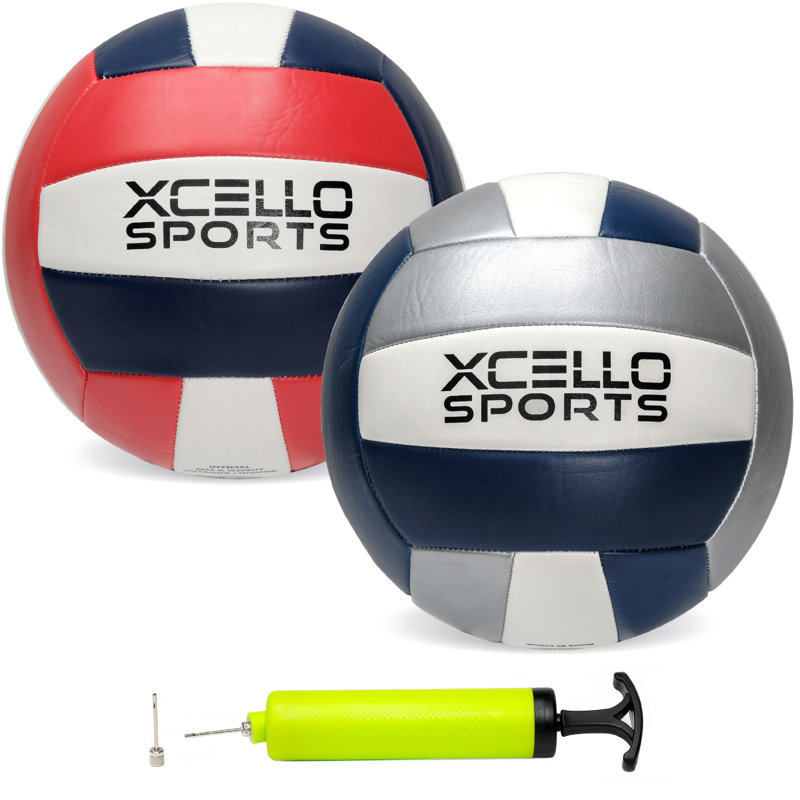 Graphiques Xcello Sports Volleyball avec pompe, Blanc / Rouge / Bleu
