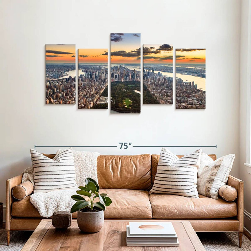 Vue aérienne de NY Central Park, H 33 po x l 66 po