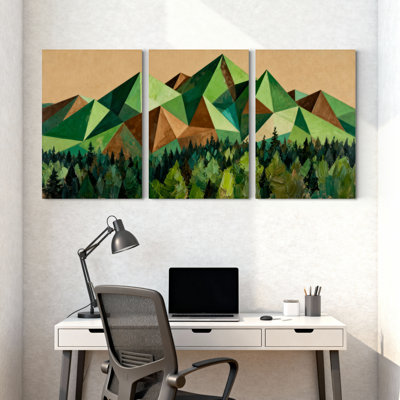 Paysage et paysage urbain, ensemble de 3 impressions sur toile