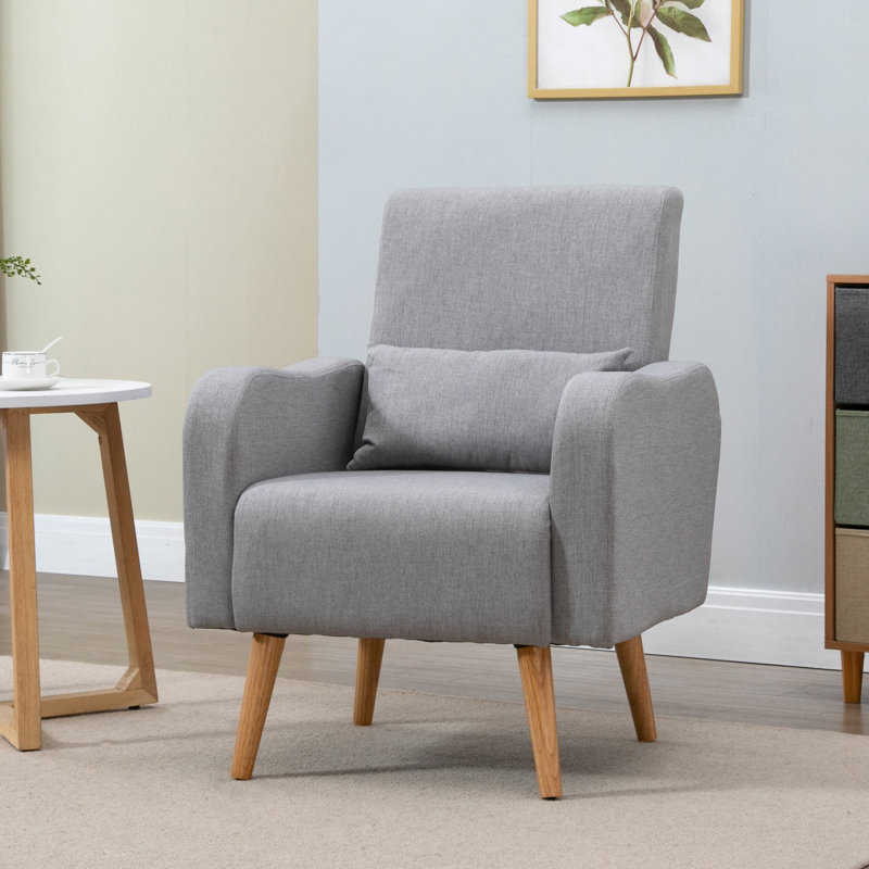 Yaritza Upholstered Accent Chair, Grey Polyester
