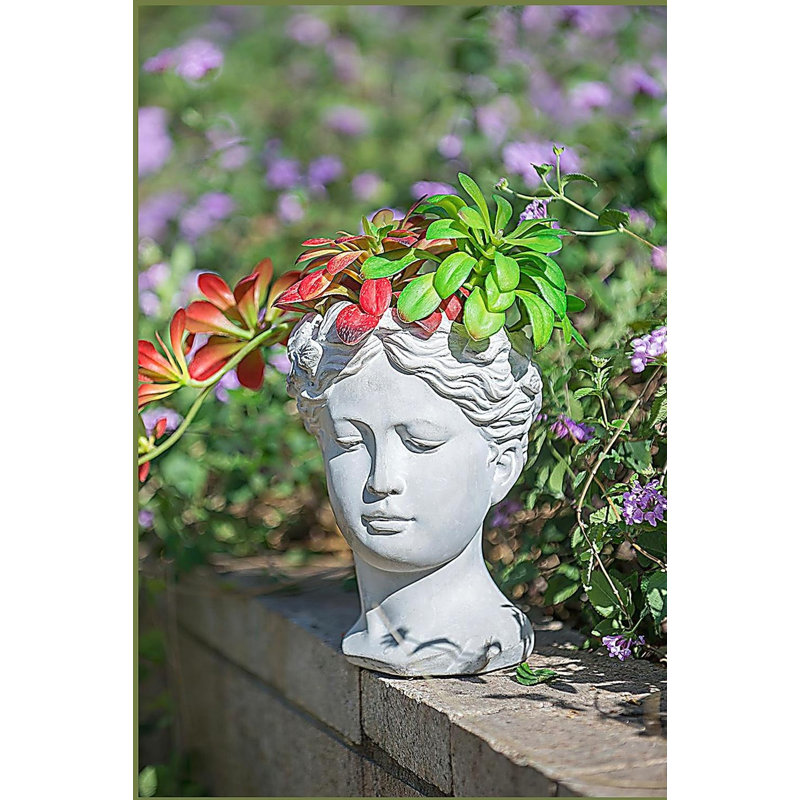 Jardinière en ciment, décoration de jardin intérieur et extérieur, P 6 po x 9 po, H 9,1 po x l 6,3 po x P 5,9 po