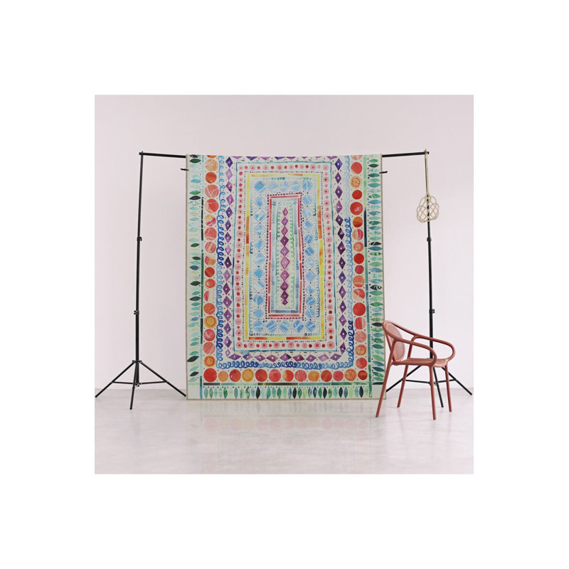 Machine Washable Light Tone Multicolor Mixed Shape Patterned Modern Decorative Rug, Runner 3'3" x 9'10"