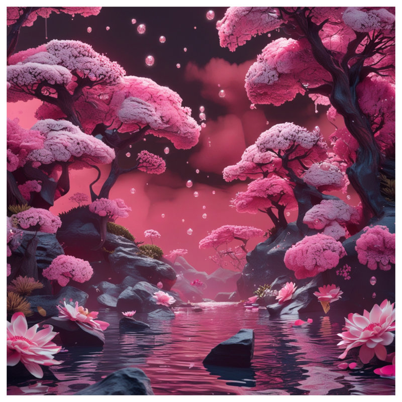 Toile tendue à motif de fleurs roses en plusieurs tailles, 16 x 16 pouces
