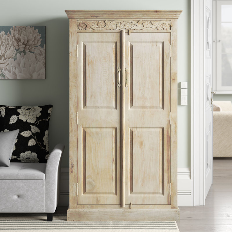 Kakoli 2 Door Solid Wood Wardrobe