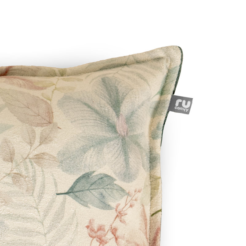 rucomfy Fibre Filled Watercolour Botanical Cushion. Home Decor Pillow, Extra Soft Fabric Throw Cushions. 45 x 45cm Throw Cushion