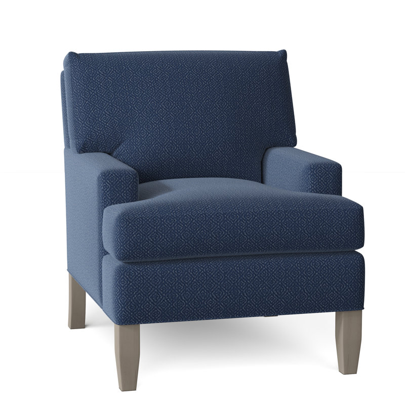 Huntington 31" Wide Down Cushion Armchair, Bailey Ld Navy, Gray, 37" H x 31" W x 37" D