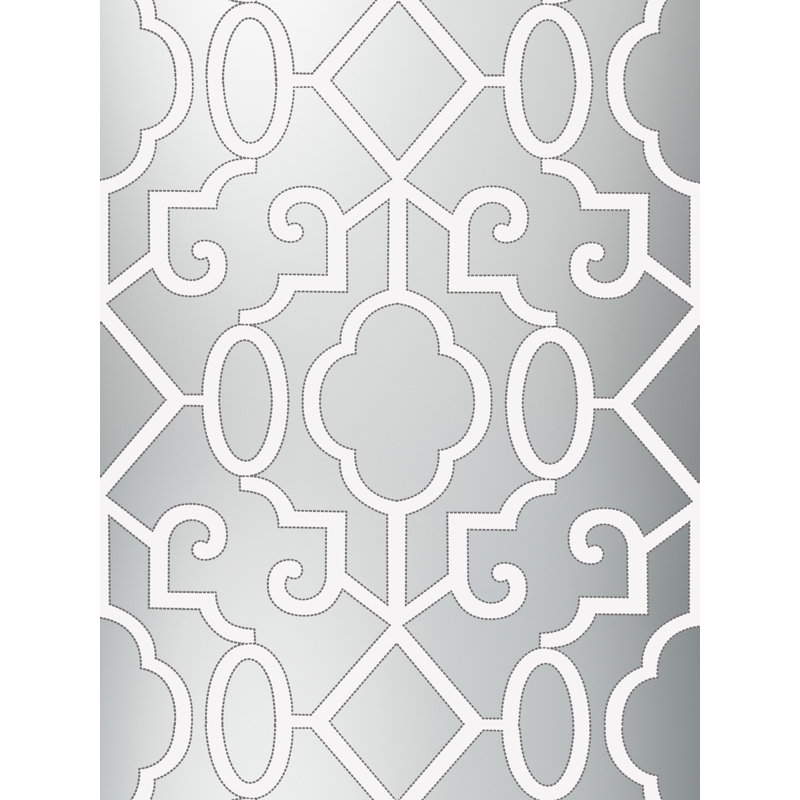 Oriana Geometric Metallic Wallpaper Roll, Silver
