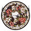 Revival Wreath and Garland Medallion Stained Glass Window