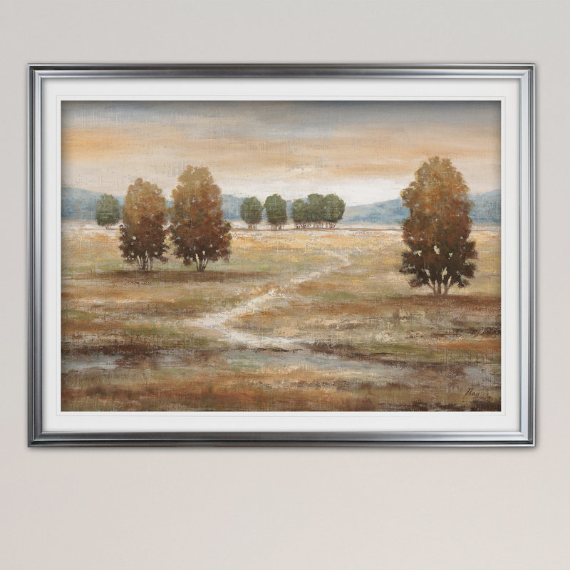 «Linen Landscape I» - reproduction de cadre photo, Argent, H 28 po x l 38 po x P 1,5 po