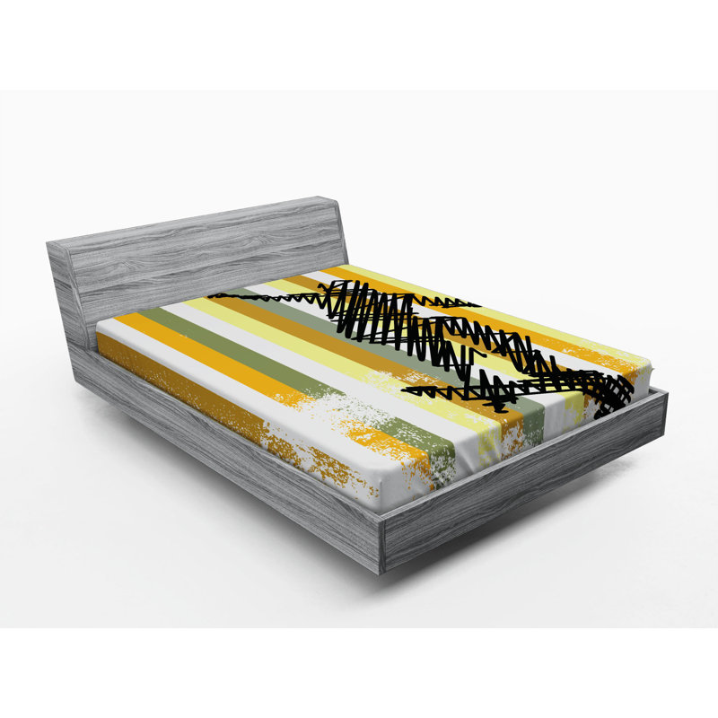 Microfiber Striped Fitted Sheet, Full Fitted Sheet