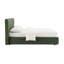 Lit double en chenille vert foncé Cheryl avec assemblage sans outil et support robuste pour les chambres élégantes-522362596