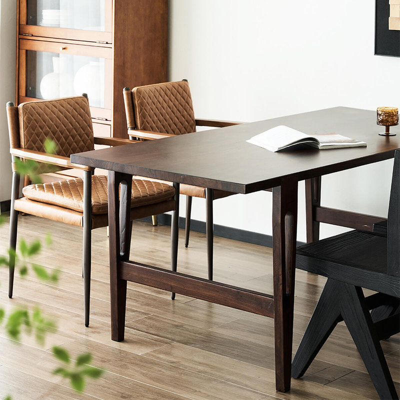 Table de salle à manger rectangulaire unique en bois de frêne, H 29,53 po x L 55,12 po x l 31,5 po