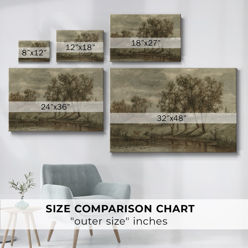 "Vintage Landscape" - DCCCXXV III, reproduction d'art sur toile, H 13 po x l 19 po