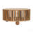 Solid Wood Slatted Round Coffee Table,  Oak-Ish, Light Brown, Table